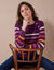 Pull marinière manches longues rayé (violet / multicolore)