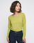T-shirt uni col rond stretch (vert mousse)