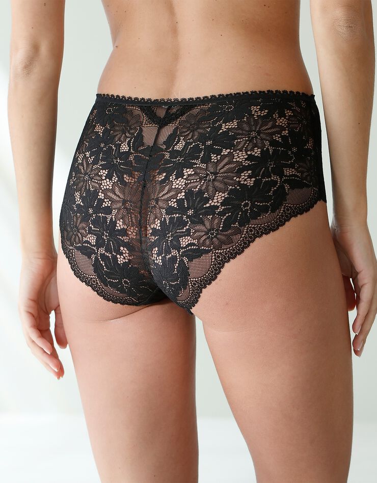 Culotte forme maxi microfibre et dentelle stretch - lot de 2 (noir) Culotte forme maxi microfibre et dentelle stretch - lot de 2 (noir)