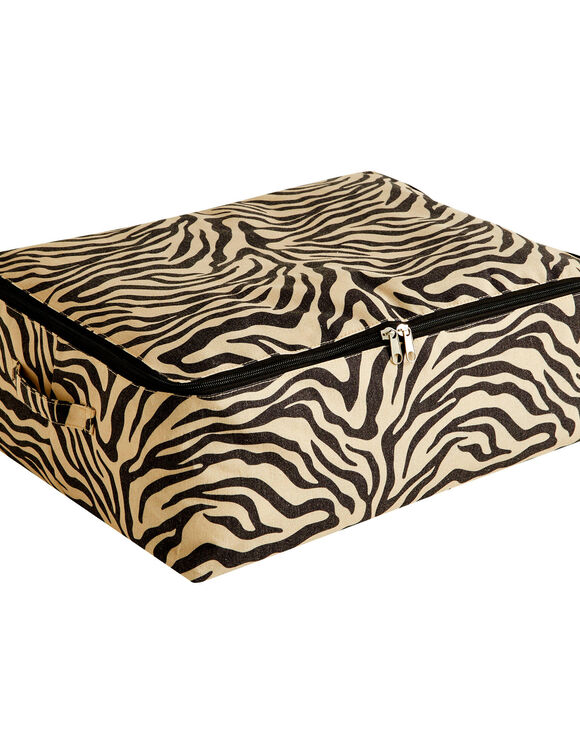 Housse de rangement imprim&eacute; z&egrave;bre taille S  (noir/gr&egrave;ge)