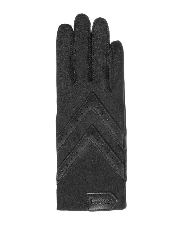Gants tactiles chevrons tissu extensible  (noir)
