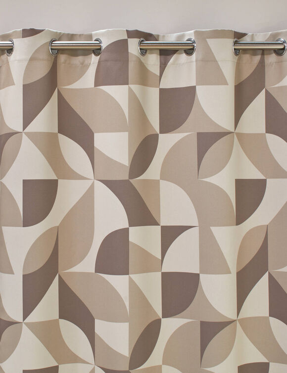 Rideau occultant imprimé graphique (beige / taupe)