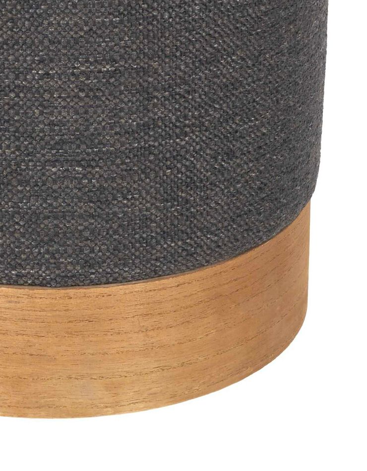 Pouf cylindrique - revêtement tissu (gris)