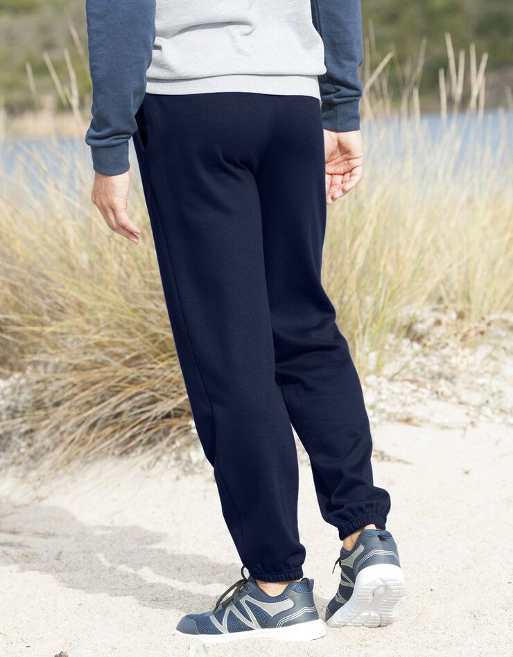 Pantalon jogging molleton bas élastiqué (marine)