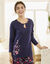 Tee-shirt pyjama manches longues (marine)