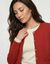 Cardigan uni maille fantaisie (rouge)