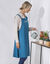 Tablier de cuisine japonais coton uni personnalisable (bleu)