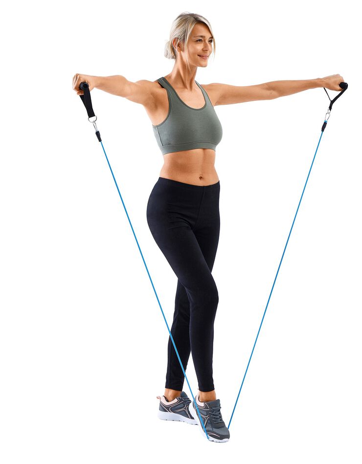 Ensemble fitness avec bandes de résistance (multicolore) Ensemble fitness avec bandes de résistance (multicolore)