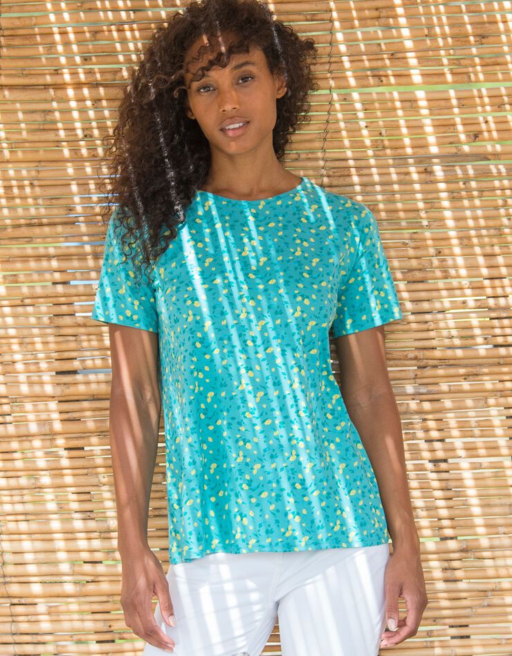 Tee-shirt manches courtes imprimé (céladon / anis) Tee-shirt manches courtes imprimé (céladon / anis)