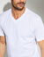 Tee-shirt col V manches courtes - lot de 3 (blanc)
