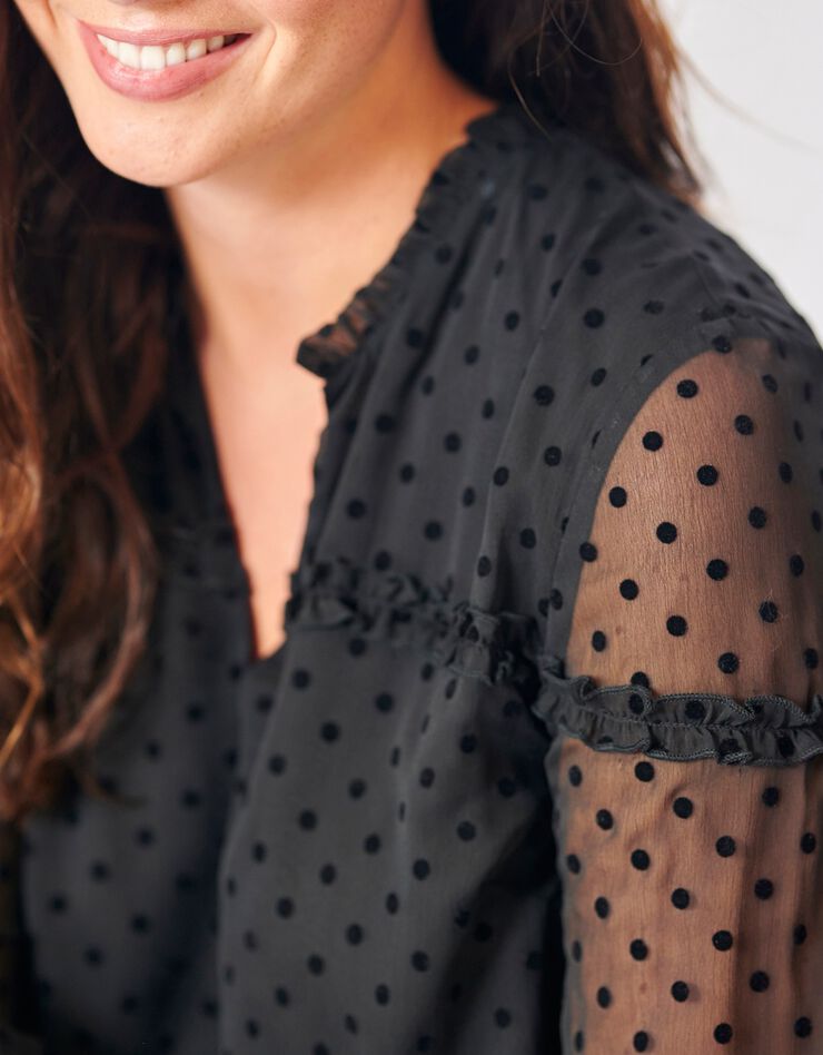 Robe en velours à pois (noir) Robe en velours à pois (noir)