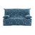 Housse canapé BZ matelassée imprimé feuillage (bleu)