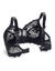 Soutien-gorge grand maintien dentelle coton stretch motif floral - sans armatures (noir)