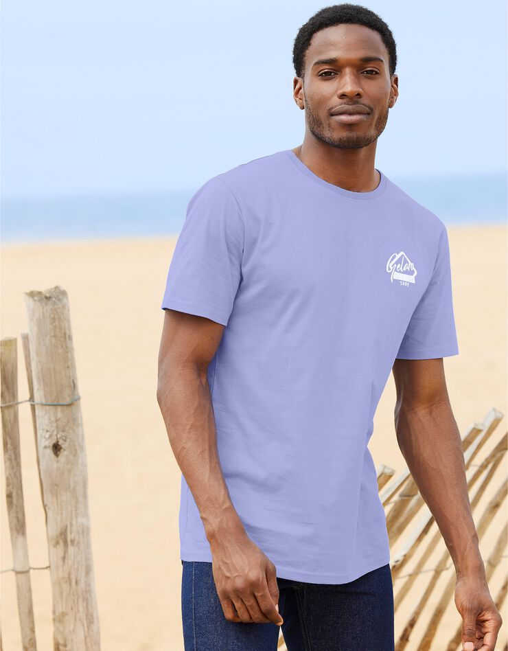 Tee-shirt motif placé devant et dos (mauve) Tee-shirt motif placé devant et dos (mauve)