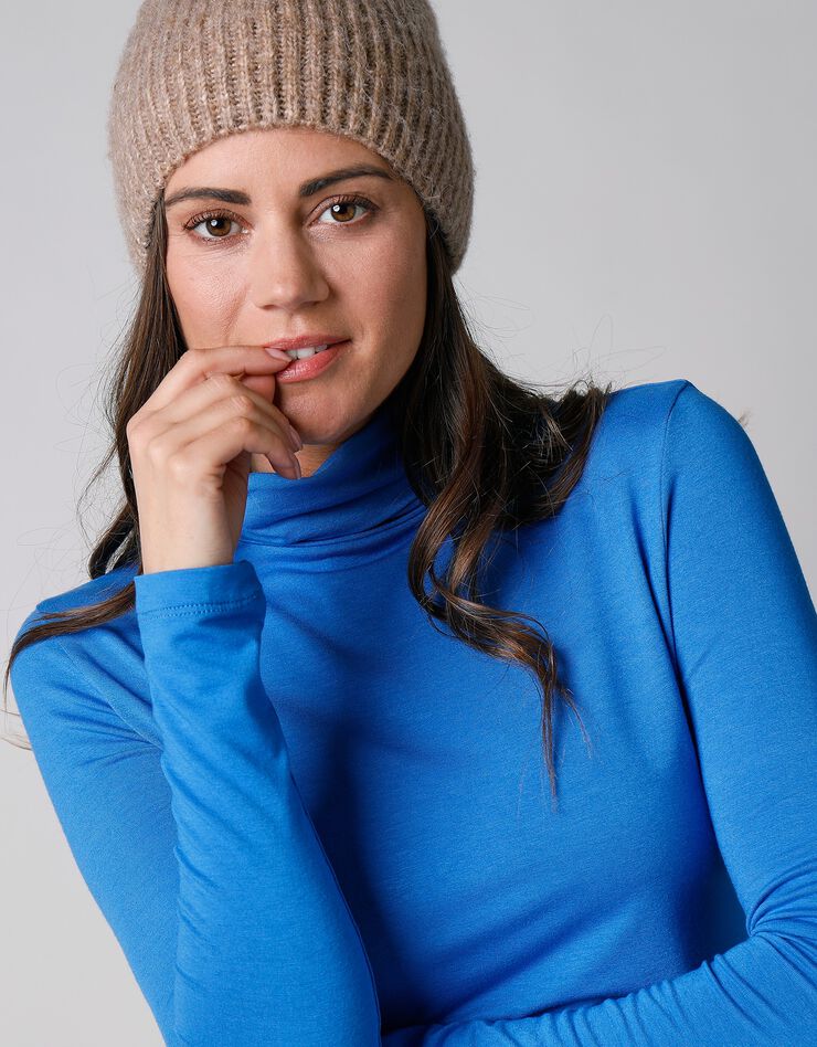 Sous-pull uni col roulé viscose stretch (bleu dur) Sous-pull uni col roulé viscose stretch (bleu dur)