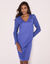 Robe housse unie, manches dentelle (bleu dur)