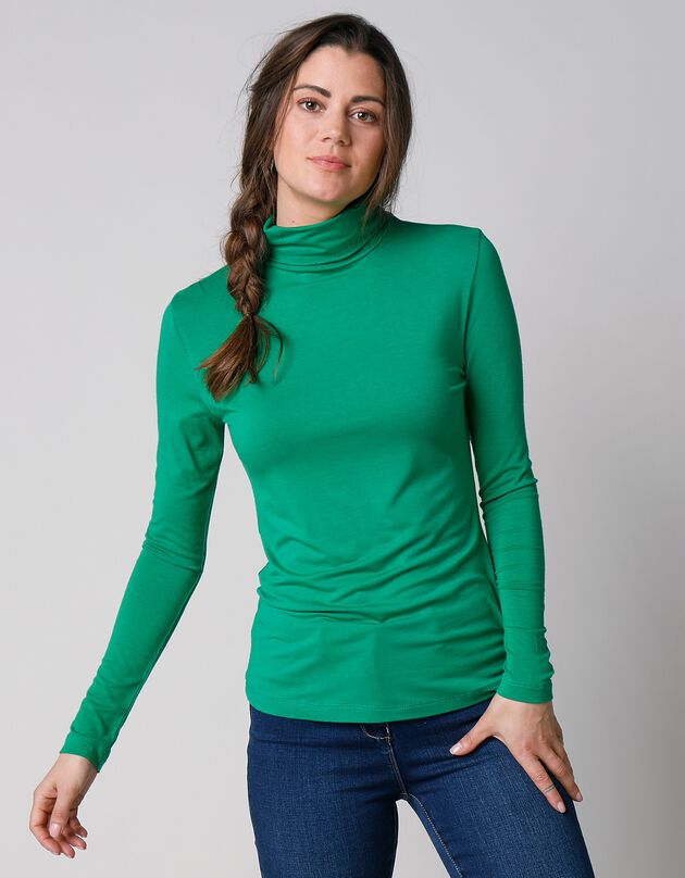Sous-pull uni col roulé viscose stretch (vert pomme) Sous-pull uni col roulé viscose stretch (vert pomme)