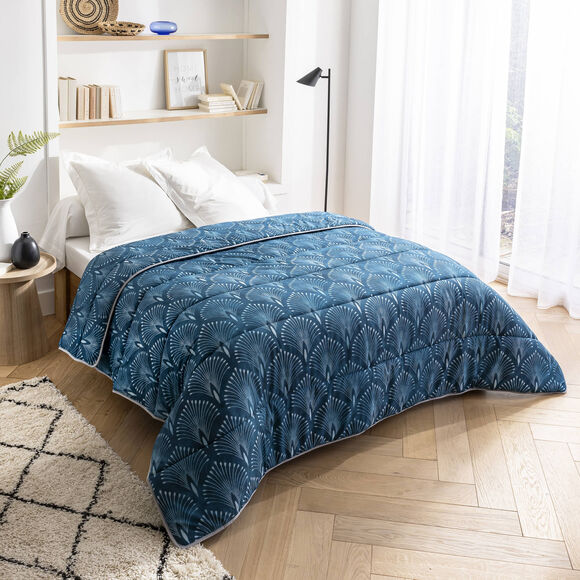 Couette coton imprim&eacute;e Palmito 200 g/m&sup2; (bleu)