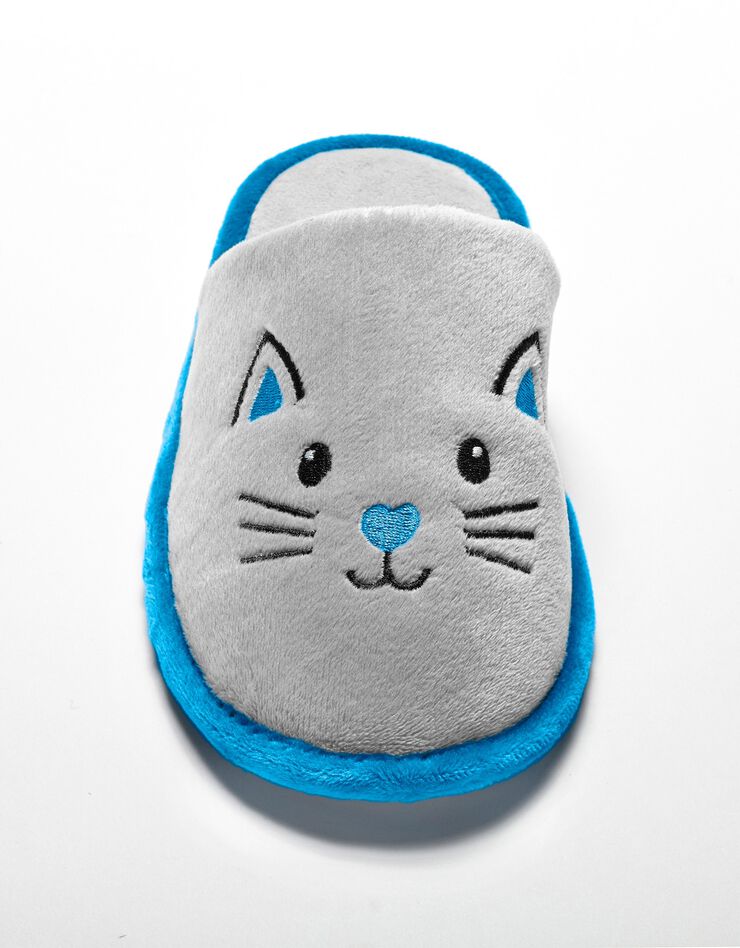 Mules motifs "chats" (gris / turquoise) Mules motifs "chats" (gris / turquoise)