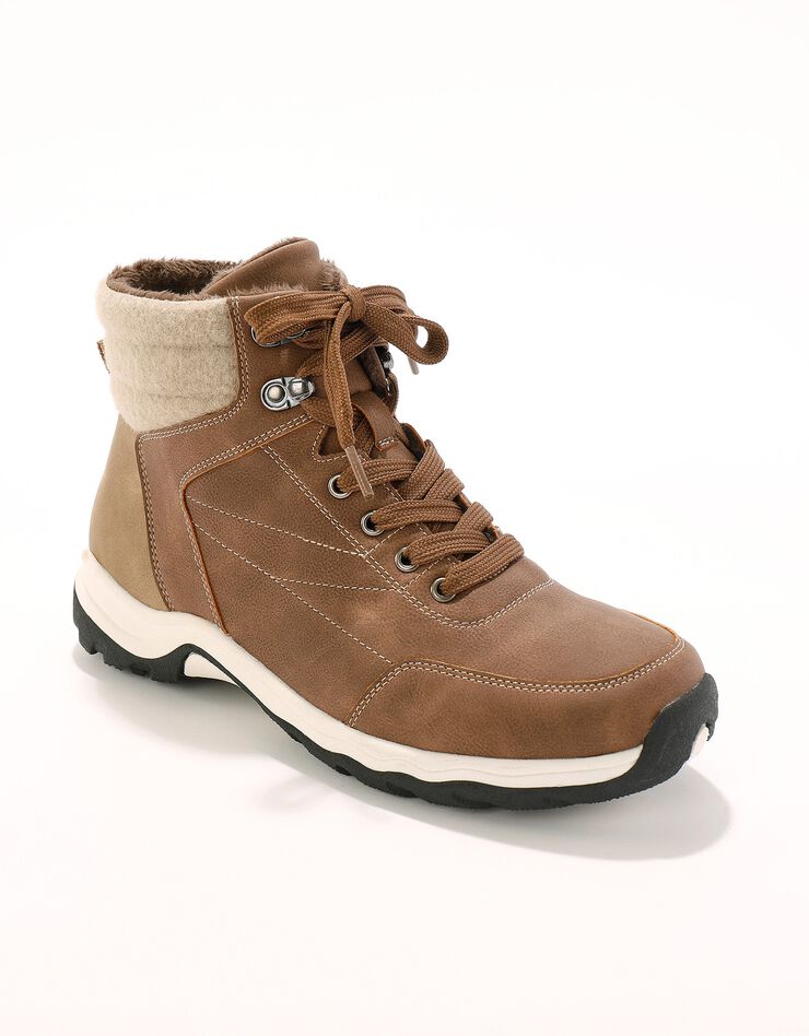 Bottines de randonnée fourrées avec col polaire (beige) Bottines de randonnée fourrées avec col polaire (beige)