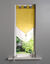Vitrage voile double uni forme pointe finition pattes (jaune / blanc)