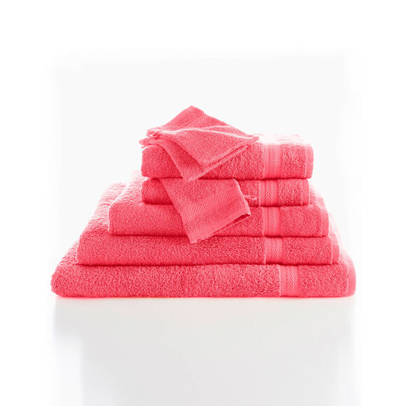 Collection serviettes de bain unies 420 g/m2 confort moelleux (corail)