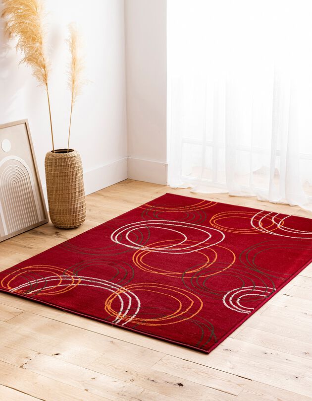 Tapis motifs cercles (bordeaux)