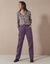 Blouse manches 3/4, imprimée fleurs (kaki / corail)
