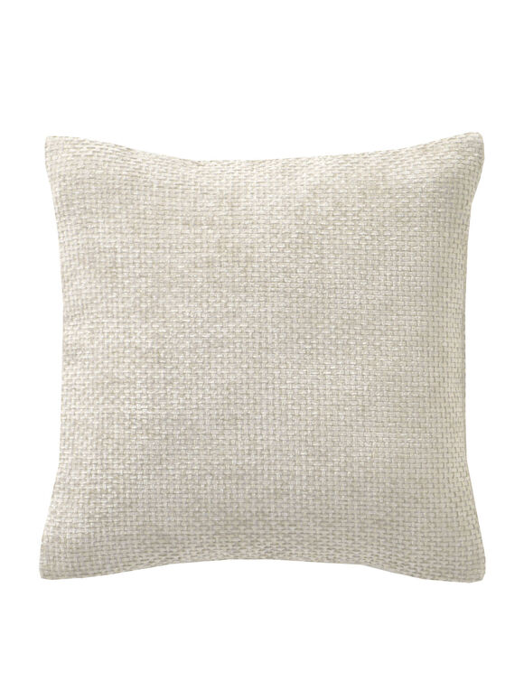 Housse de coussin unie tissage chenille - lot de 2 (&eacute;cru)