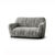 Housse bi-extensible microfibre imprim&eacute; vagues pour fauteuil et canap&eacute; (gris)