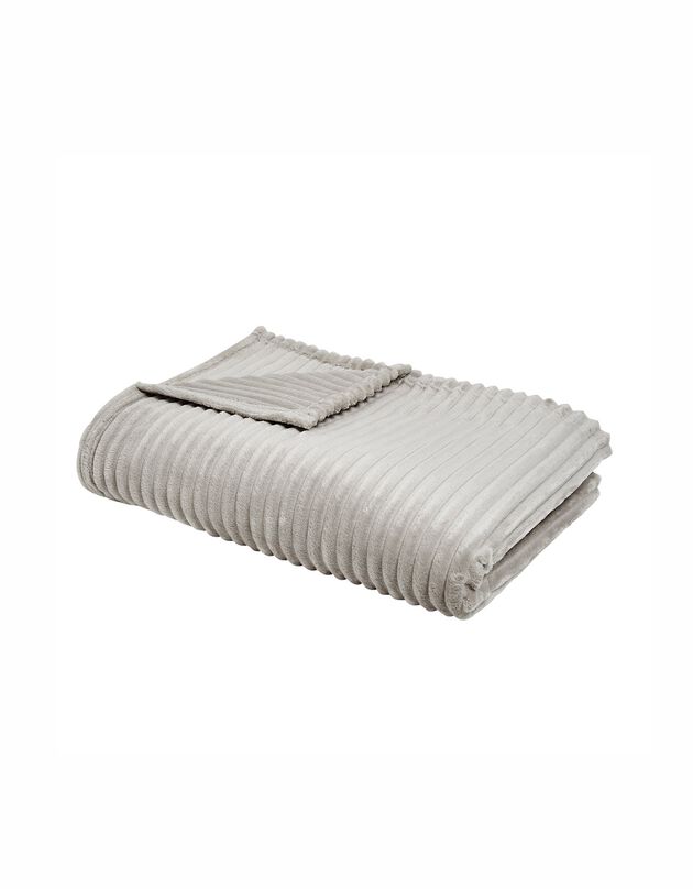 Plaid polaire toucher peluche - texturé (beige)