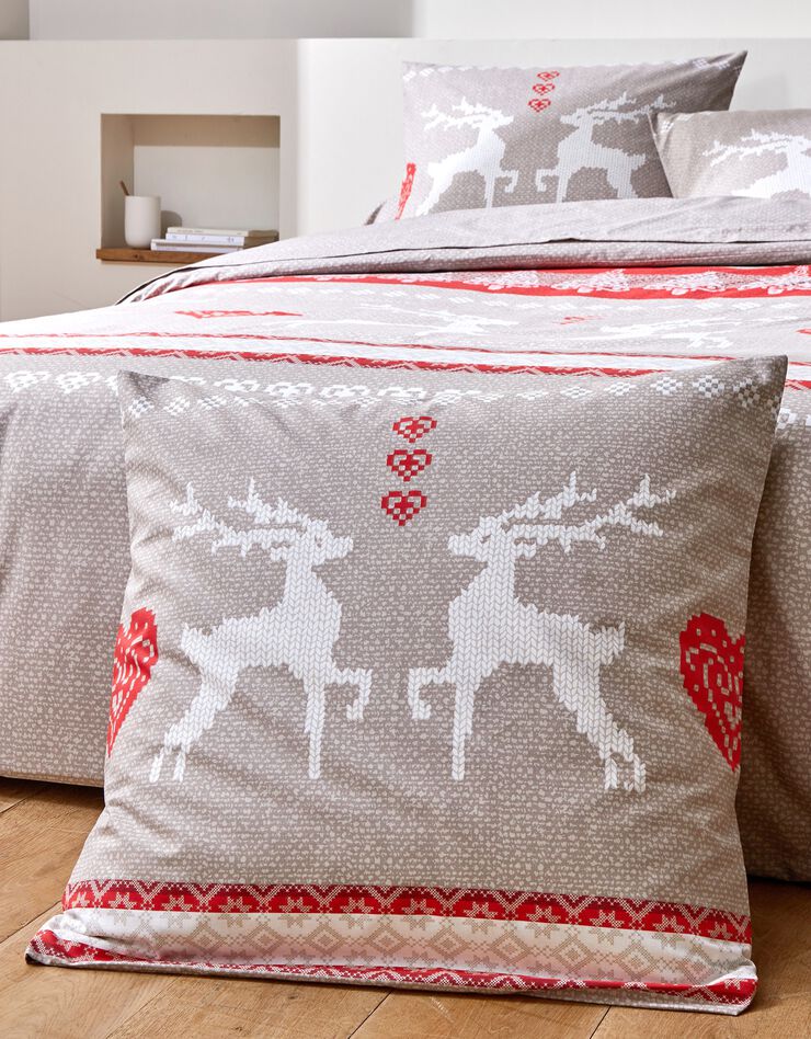 Linge de lit Cerfy en coton (sable)