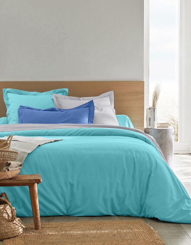Linge de lit uni coton (lagon)