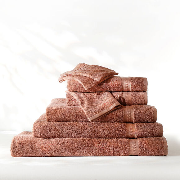 Collection serviettes de bain unies 420 g/m2 confort moelleux (ch&acirc;taigne)