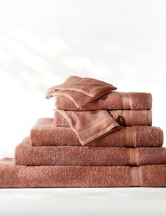Collection serviettes de bain unies 420 g/m2 confort moelleux (ch&acirc;taigne)
