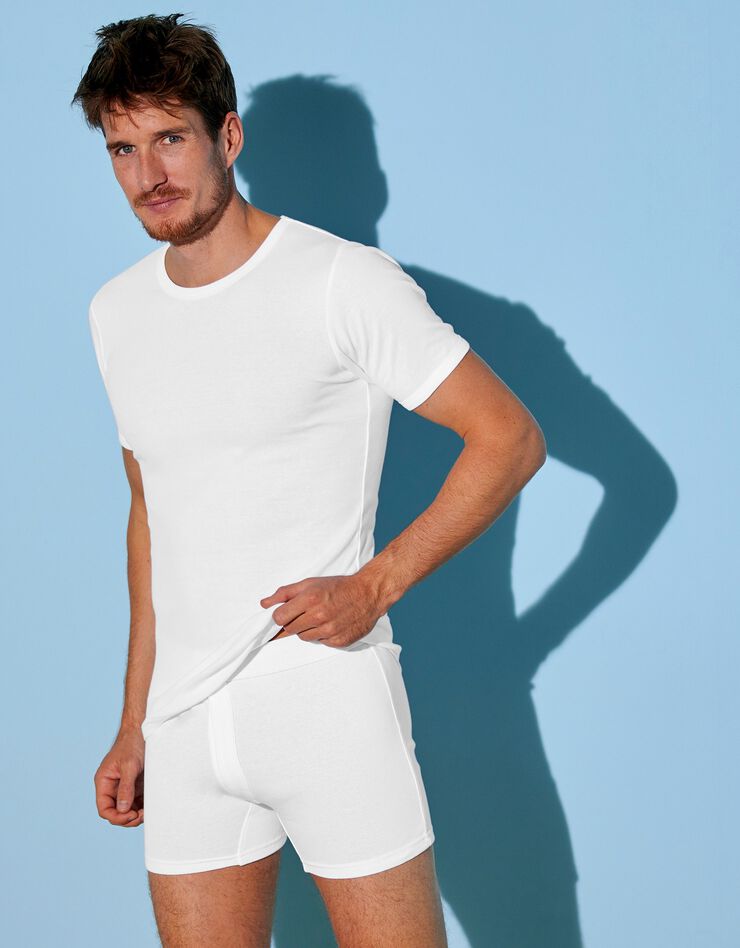 Tee-shirt sous-vêtement homme col rond - lot de 6 (blanc) Tee-shirt sous-vêtement homme col rond - lot de 6 (blanc)