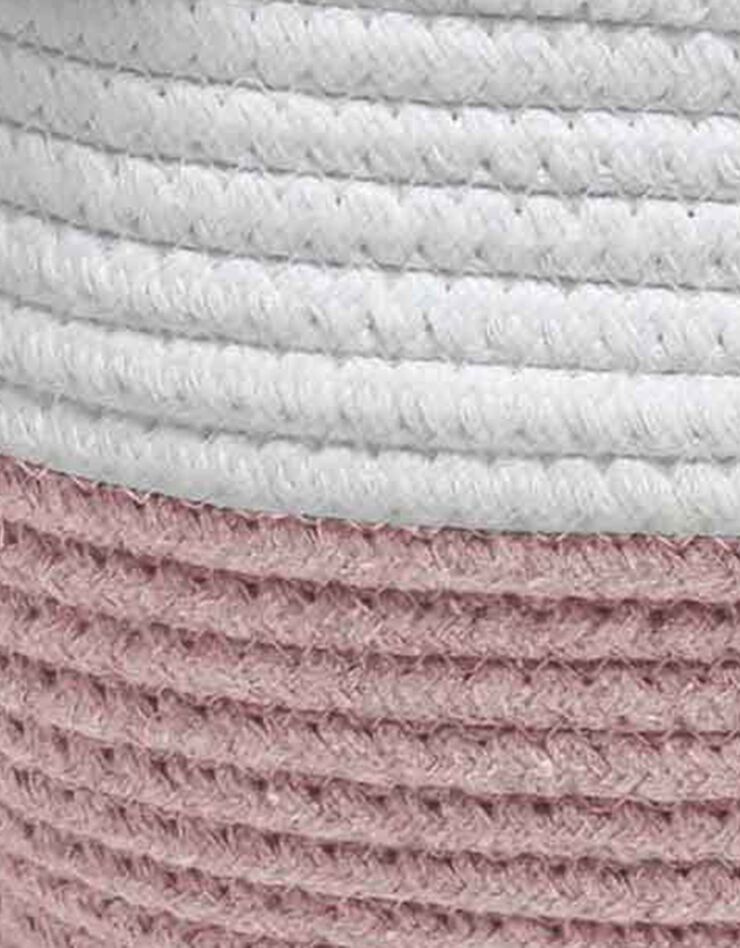 Panier de rangement déco à pompons Suzy rose/blanc (rose / blanc)
