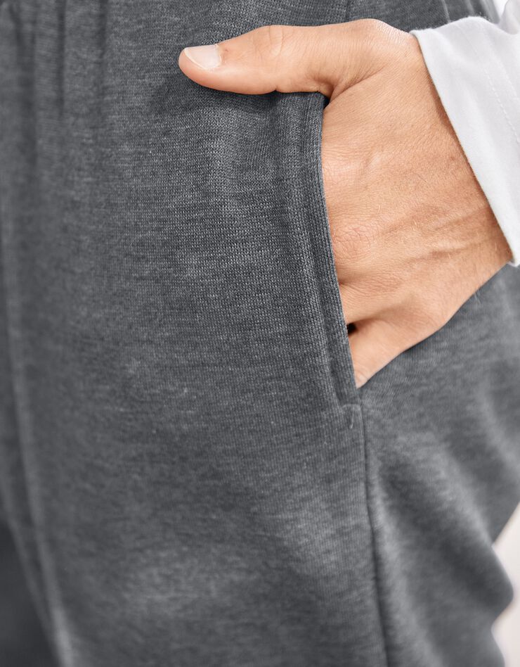 Pantalon loisirs molleton, bas resserrés (anthracite chiné)