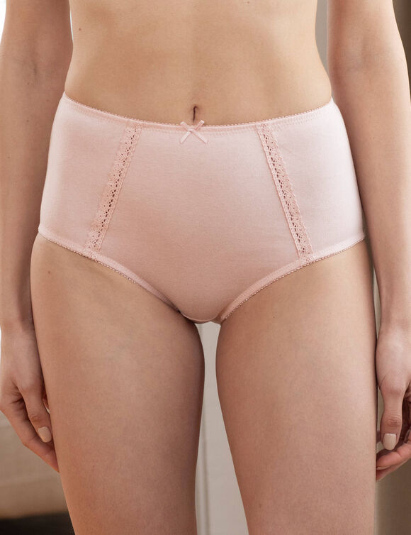 Culotte coton forme super maxi - lot de 2 (rose gris&eacute; + ivoire)