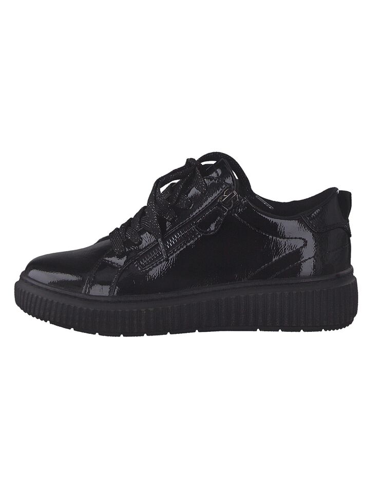 Baskets sneakers vernis noir - largeur confort (noir)