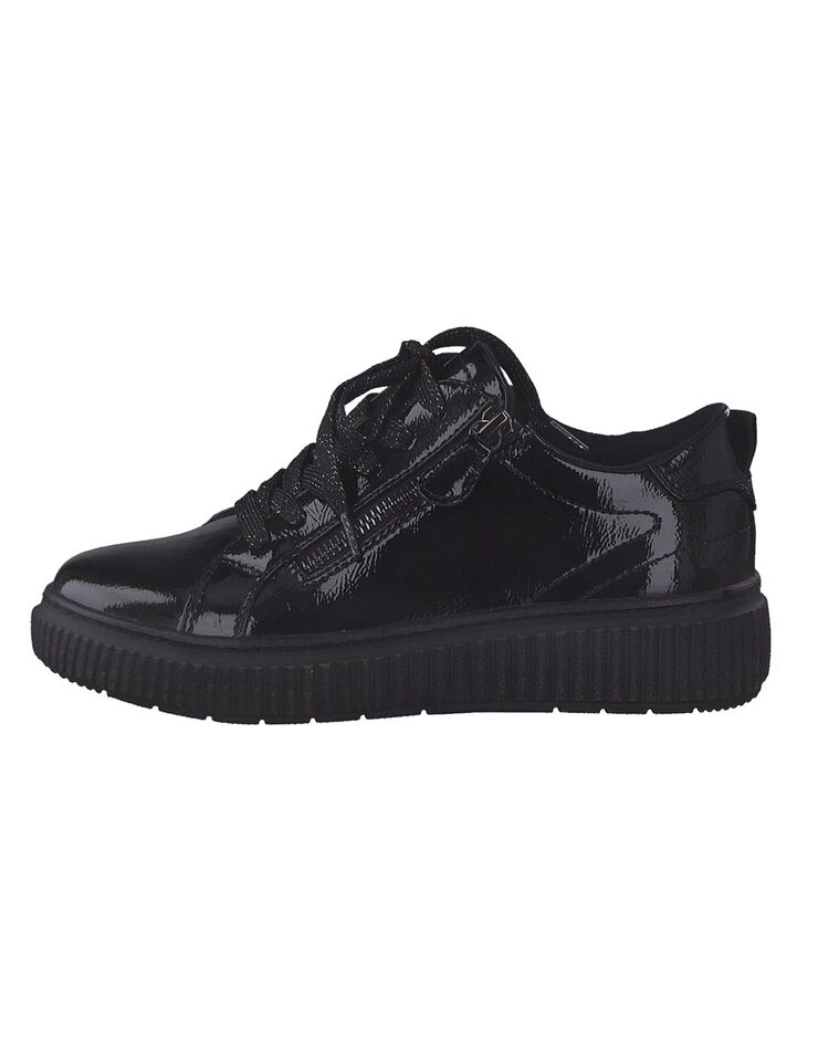 Baskets sneakers vernis noir - largeur confort (noir) Baskets sneakers vernis noir - largeur confort (noir)