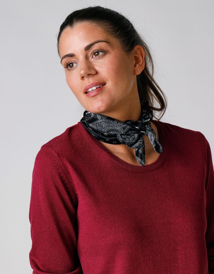 Pull col rond uni toucher cachemire (prune) Pull col rond uni toucher cachemire (prune)