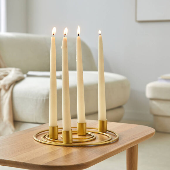 Bougeoir rond multi-support, métal doré  (doré)