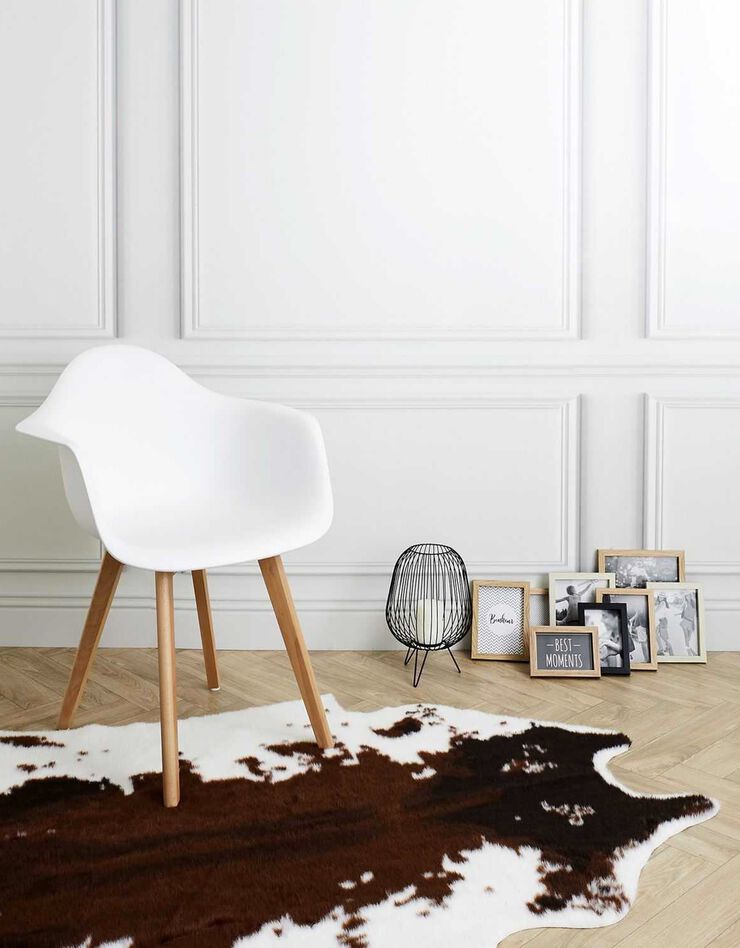 Tapis effet peau de vache (marron / blanc)