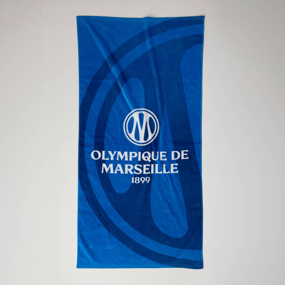 Drap de bain OM&reg;, &eacute;ponge et velours coton - 320g/m2 (bleu)