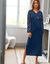 Chemise de nuit imprimée fleurs - manches longues (marine) Chemise de nuit imprimée fleurs - manches longues (marine)