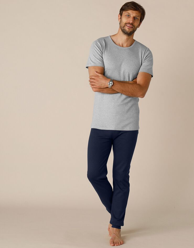 Tee-shirt sous-vêtement homme col rond manches courtes coton - lot de 2 (gris chiné) Tee-shirt sous-vêtement homme col rond manches courtes coton - lot de 2 (gris chiné)