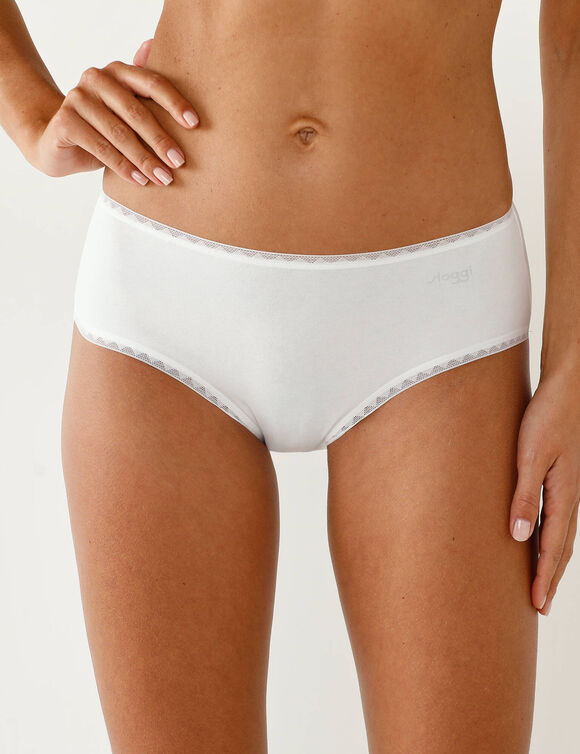 Slip forme midi "GO"  coton issu de l'agriculture biologique  - Lot de 2 (blanc)