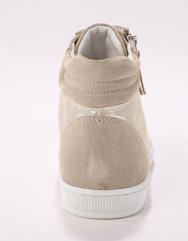 Baskets montantes en croûte de cuir - beige irisé (beige irisé)