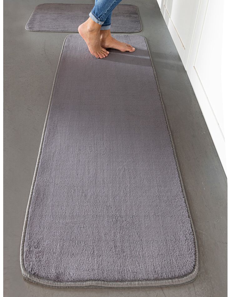 Tapis de cuisine microfibre absorbante unie (gris anthracite)